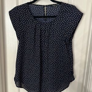 Navy triangle print blouse